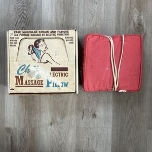 Chic Electric Massage Pillow Seat Vintage Pink Removable Cover Tested Works